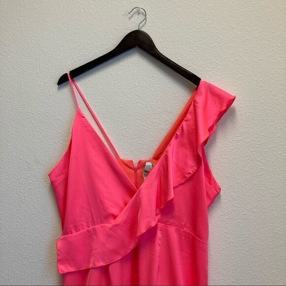 NWT Anthropologie Vone ruffle pink Yuli midi Dress, L - Picture 10 of 15